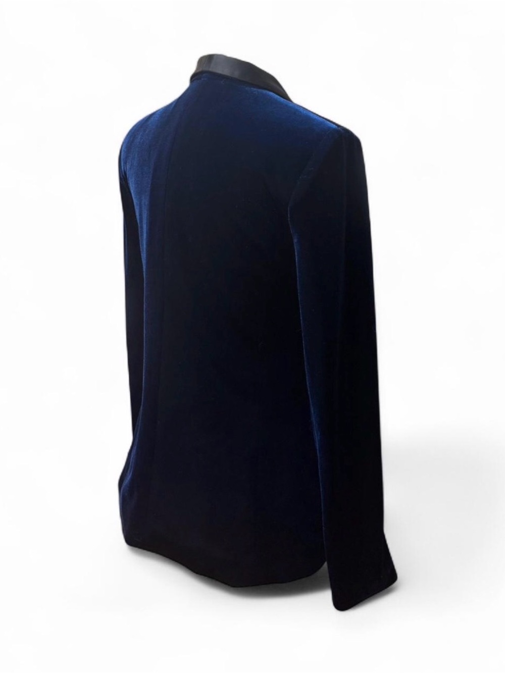 Navy Velvet Blazer Bailey/44 with black Satin Lapel size XS - Picture 4 of 6